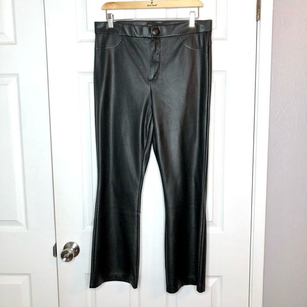 Zara Faux Leather Trousers Black sz XL